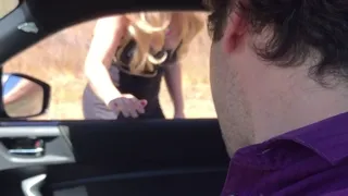 Babe hitchhiking picked up for amateur casting
